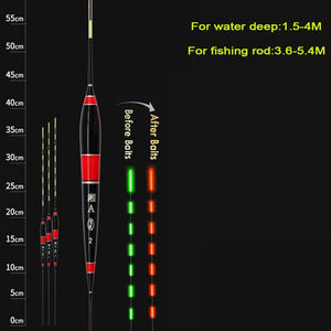 Smart Fishing Float Bite Alarm Fish Bite Bait LED Light Color Change Automatic Night Electronic Changing Buoy Strike Intelligent